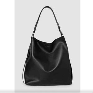 All Saints Paradise North South Leather Tote Bag Black